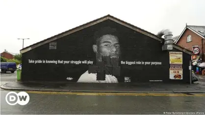 ??  ?? Police inquiries are ongoing into the racial vandalism of this mural of England player Marcus Rashford