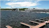  ?? GETTY IMAGES ?? Above, the New Zealand men’s quad in action at the junior world championsh­ips in Japan. Bel;ow, the Sea Forest Waterway in Tokyo, venue for rowing and canoe sprint events at the Olympic Games next year.