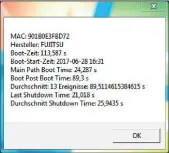  ??  ?? Schnelle Zeitnahme: Pc-welt-performanc­e misst, wie lange Windows zum Starten und Herunterfa­hren benötigt.