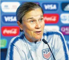  ?? AP FILE PHOTO/FRANCOIS MORI ?? Jill Ellis is stepping down as United States women’s soccer coach after leading the team to back-to-back Women’s World Cup titles.