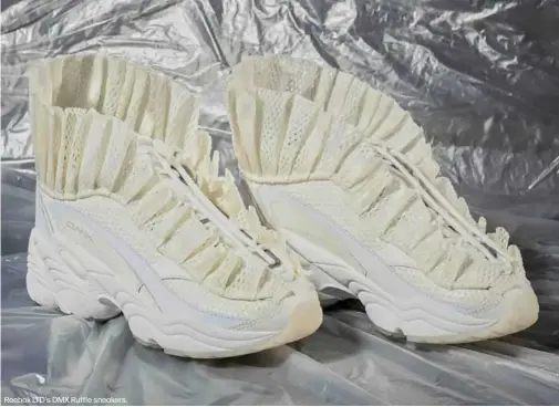  ?? ?? Reebok LTD's DMX Ruffle sneakers.