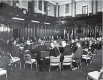  ??  ?? The first meeting of Antarctic Treaty countries held in July 1961 after the treaty signing in the Australian capital of Canberra. NATIONAL PUBLICITY STUDIOS WELLINGTON