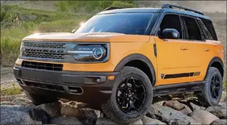  ?? FORD MOTOR CO. PHOTO ?? The all-new Bronco Sport First Edition series in Cyber Orange Metallic Tri-Coat. (Pre-production model pictured.)