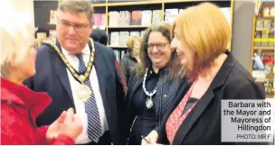  ??  ?? Barbara with the Mayor and Mayoress of Hillingdon