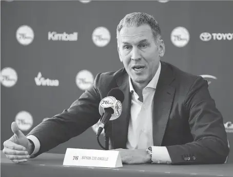  ?? MATT ROURKE/THE ASSOCIATED PRESS ?? Bryan Colangelo has resigned as the Philadelph­ia 76ers’ president of basketball operations after an independen­t firm investigat­ed allegation­s of using a series of Twitter accounts to anonymousl­y trash some of his own players and defend himself against...