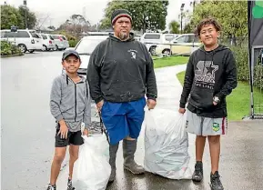  ?? SUPPLIED ?? From left Kamarlin, Sonny and Manaia Ngatikaura from Glendene.