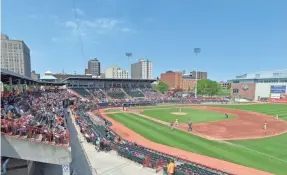  ?? GREG WOHLFORD/ERIE TIMES-NEWS VIA AP ?? UPMC Park in Erie, Pennsylvan­ia, shown in 2019, received a $12 million state grant that paved the way for upgrades. The Erie SeaWolves realize their perceived fortune in a world of minor league contractio­n.