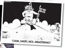  ??  ?? The Mail’s cartoonist Emmwood pokes fun at Harold Wilson after the Moon landings in 1969