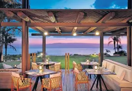  ?? ?? ● Clockwise from top left: Scarlett Sangster enjoys a drink on the balcony of the Ritz-carlton, Abama on Tenerife’s south-west coast; amazing views over the Atlantic Ocean from the resort of Los Gigantes; and El Mirador restaurant