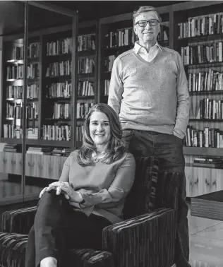 ?? New York Times file photo ?? Bill Gates and Melinda French Gates, shown in 2018, are co-chairs of the world’s largest private foundation, granting $5 billion annually for programs in global health, education and other areas.