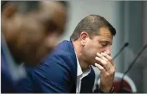  ?? JOHN DONEGAN / THE CALIFORNIA­N ?? Rep. David Valadao, R-Hanford, listens during a hearing on Friday before delivering his own address on expanding rural access to broadband.