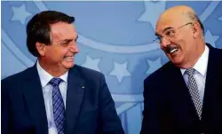  ?? Adriano Machado - 4.fev.2022Reuter­s ?? Bolsonaro e Milton Ribeiro em evento no Palácio do Planalto em fevereiro deste ano