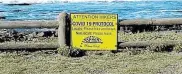  ??  ?? SORE POINT: This sign at Seal Point, Cape St Francis, has caused heated debate in the surfing community
