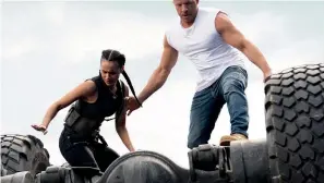  ??  ?? Fast but flawed: Vin Diesel and Michelle Rodriguez