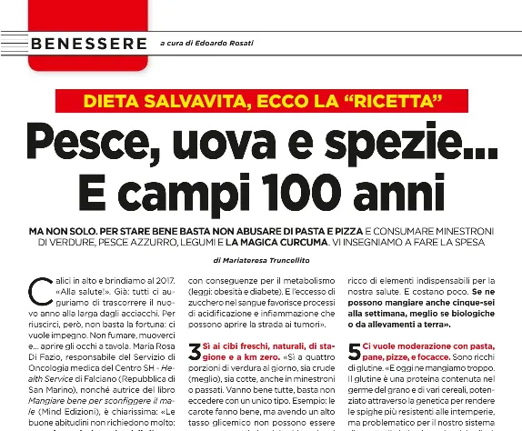 Dieta Salvavita Ecco La Ricetta Pesce Uova E Spezie E Campi 100 Anni Pressreader