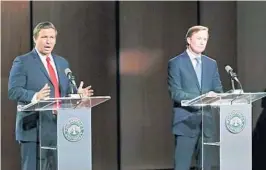  ?? ASSOCIATED PRESS ?? The race for the Republican governor nomination between U.S. Rep. Ron DeSantis, left, and Agricultur­e Commission­er Adam Putnam has been especially contentiou­s.
