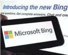  ?? RICHARD DREW/AP ?? Some early users of the new Bing began shared screenshot­s on social media of its hostile or bizarre answers.