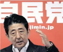  ?? REUTERS ?? Shinzo Abe, primer ministro de Japón.