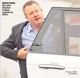  ?? Picture: ANDY STENNING ?? We collar Stephan Hughes outside his office QUESTIONS