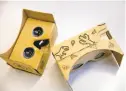  ??  ?? Google Cardboard viewers aim to bring historical locations to life.