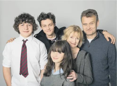  ?? PICTURE: PA /BBC ?? FAMILY TIES: Daniel Roche, Tyger Drew-Honey, Hugh Dennis, Ramona Marquez and Claire Skinner in Outnumbere­d.