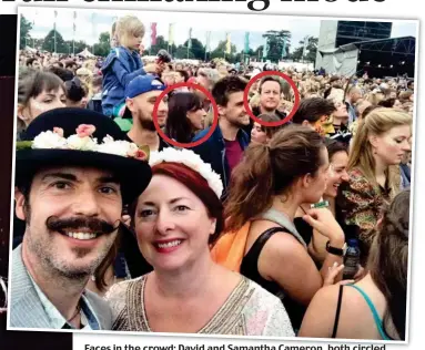  ??  ?? Faces in the crowd: David and Samantha Cameron, both circled