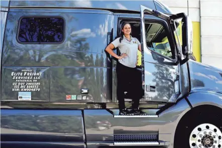  ?? FRED SQUILLANTE/COLUMBUS DISPATCH ?? Samantha Smith is co-founder of Leading Ladies of Logistix, a national organizati­on that supports female transporta­tion and logistics profession­als. Smith also co-owns a transporta­tion company, Elite Freight Services.