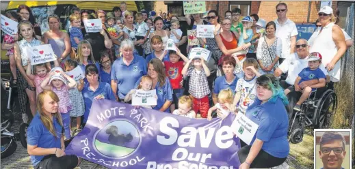  ??  ?? Upset staff, parents and children at the pre-school; inset, Reece Birkill, owner of New Horizon Performing Arts