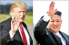  ??  ?? File combinatio­n photo shows Trump (left) and Kim. — AFP photo