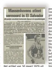  ?? FOTO RR ?? Het artikel van 30 maart 1979 uitGazet van Antwerpen over de moord op Arthur Jezierski.