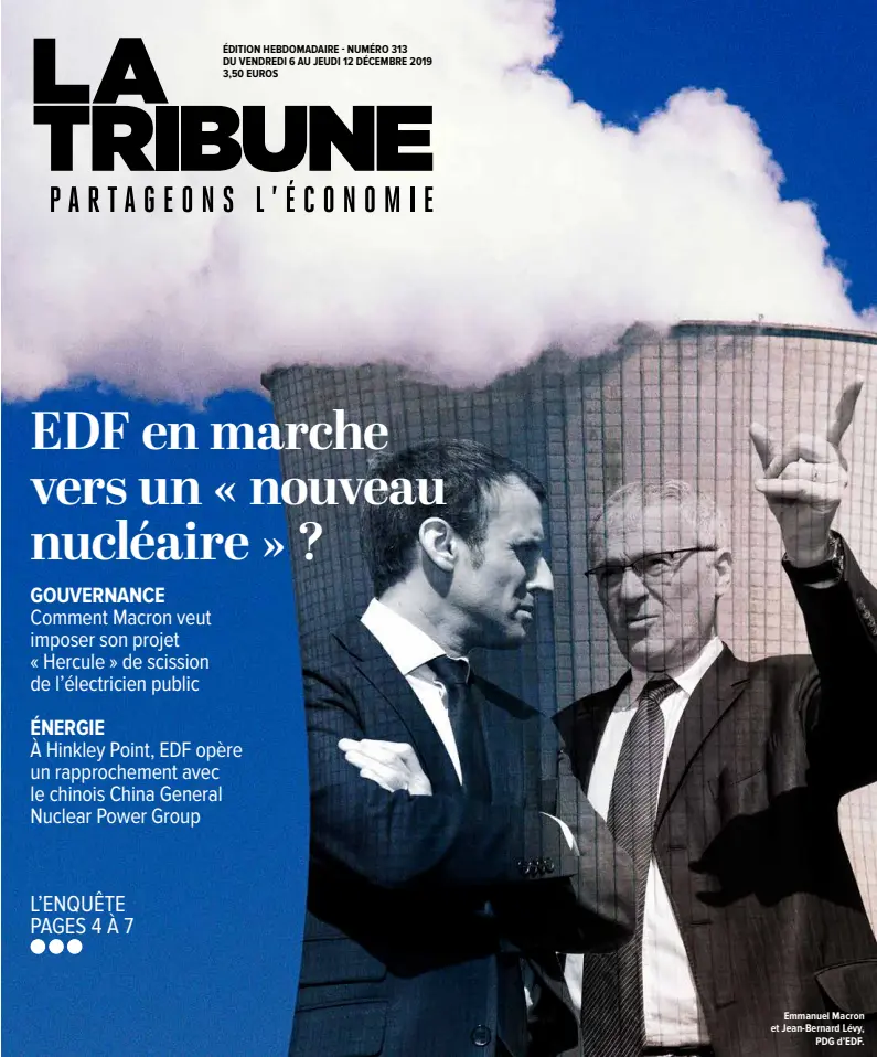  ??  ?? Emmanuel Macron et Jean-Bernard Lévy, PDG d’EDF.