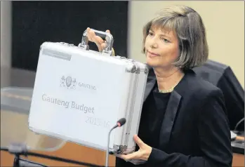  ?? PICTURE: DUMISANI SIBEKO ?? A WELCOME BOOST: Gauteng Finance MEC Barbara Creecy presents the budget in the legislatur­e yesterday.