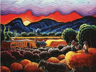  ??  ?? Kim Wiggins, Taos – Harvest Time, oil, 18 x 24"