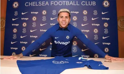  ?? Walsh/Chelsea FC/Getty Images ?? Chelsea broke the British transfer record by signing Enzo Fernández from Benfica for £106.8m on deadline day. Photograph: Darren