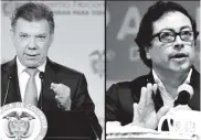  ?? ARCHIVO ?? Juan Manuel Santos y Gustavo Petro.