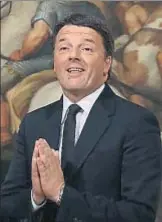  ?? ALESSANDRO BIANCHI / REUTERS ?? Matteo Renzi en el palacio Chigi