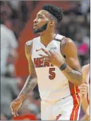  ?? Wilfredo Lee The Associated Press ?? Miami Heat forward Derrick Jones Jr., the No. 16 seed, upset top-seeded Kevin Durant in the opening round of the NBA 2K Players Tournament on Friday.