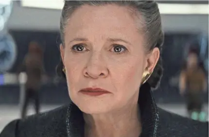  ??  ?? Carrie Fisher went from bikini-clad princess to formidable general in the “Star Wars” saga. LUCASFILM