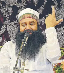  ?? HT FILE PHOTO ?? Gurmeet Ram Rahim Singh was anointed the sect head when he was barely 23.