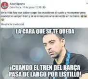  ??  ?? Post sobre Xavi Hernández (Alter Sports, Facebook)