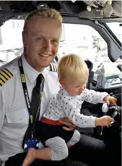  ??  ?? Monster: Peter Chilvers in the cockpit with his son James