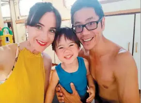  ??  ?? (Left) Bryony Hollands, pictured with her boyfriend Ben Evans, and (right) Eddy Lee with Ciara and their son Seren Ying Hei.