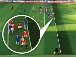  ??  ?? Chelsea’s Alvaro Morata is played onside by defender Victor Lindelof (above) before slotting past De Gea, but he is wrongly flagged for offside