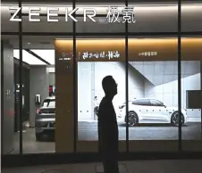  ?? — AFP photo ?? Zeekr benefits from its associatio­n with Geely, its parent company. Geely, a major player in the Chinese automotive industry, establishe­d Zeekr as its EV subsidiary in March 2021.