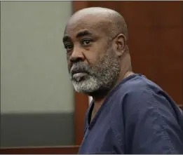  ?? JOHN LOCHER — THE ASSOCIATED PRESS ?? Duane “Keffe D” Davis appears in court Thursday in Las Vegas. Davis has been charged with killing Tupac Shakur in 1996.