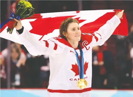  ?? JONATHAN HAYWARD/ THE CANADIAN PRESS FILES ?? Hayley Wickenheis­er helped propel Canada's women's hockey team to four-straight Olympic golds.