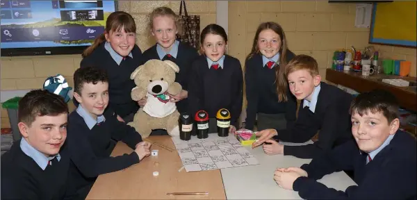  ??  ?? Isaac Kearney, Sean Redmond, Keelan Hipwell, Libby Moore-Nolan, Heather Bolton-Lee, Kaylee Doyle, Jayden McGrath and Killian Walsh at the Ballindagg­in National School Environmen­tal Awareness Day.