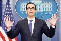  ??  ?? CONFIANZA. Steven Mnuchin, secretario del Tesoro de EU, confía en que se podrá alcanzar un acuerdo durante este mes.