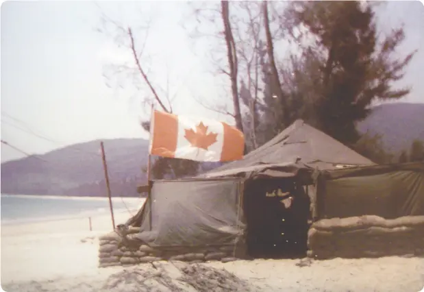  ?? PHOTO COURTESY STAFF SERGEANT MIKE MALE ?? Top: A Canadian flag flies at Calgary vetern Mike Male’s tent in Vietnam while he served with the U.S. Army. Right: Canadian and Vietnam veteran Darley Frizzell served with the U.S. Air Force in Vietnam.