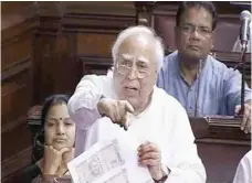  ??  ?? Kapil Sibal raked up the issue, claiming that the RBI was printing two types of Rs 500 currency notes.